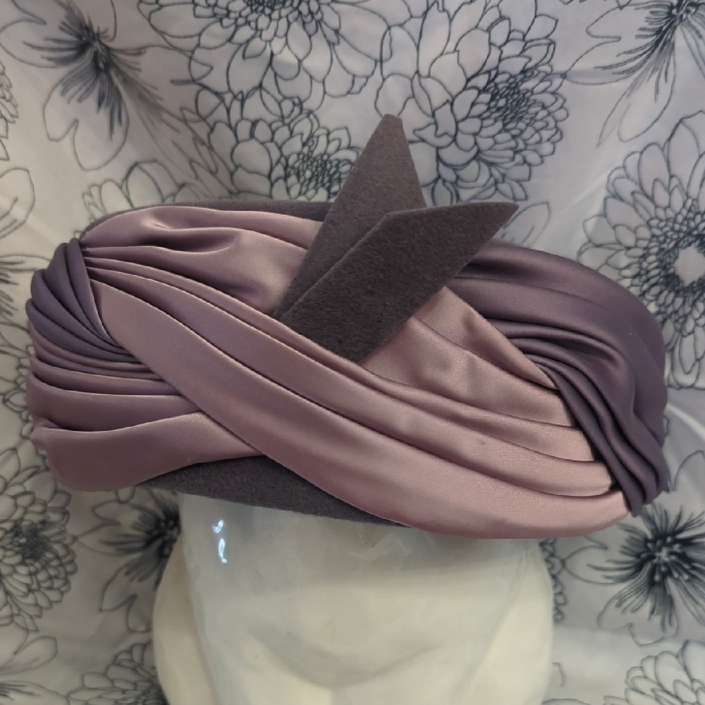 Elegant Lavender Turban Hat